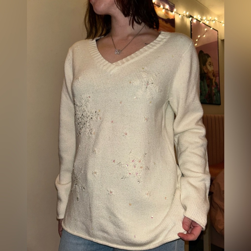 White Stag snowflakes sweater